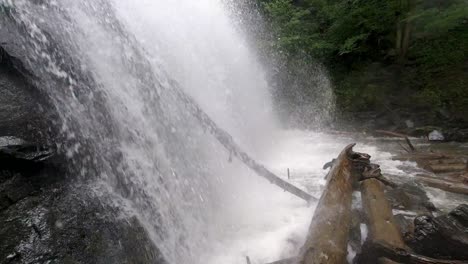 crabtree falls with water flowing over the top in nc, north carolina