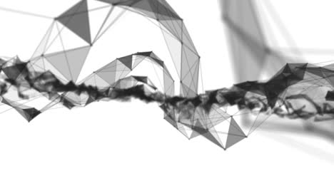 plexus fantasía tecnología abstracta. fondo geométrico abstracto con líneas en movimiento, puntos y triángulos. ciencia. medicina y tecnología. animaciones de bucle