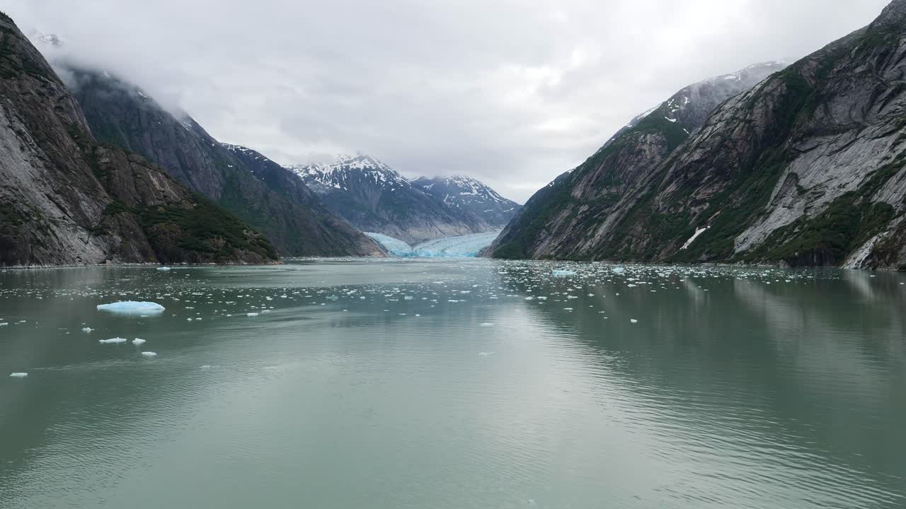 Scenic cruising at Dawes Glacier, Endicott Arm fjord, Alaska. Cruise Industry in Alaska.