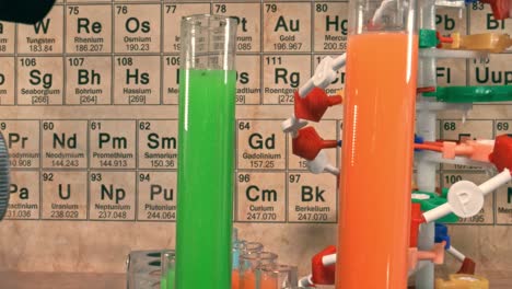 reacción química rápida en las lecciones de química. efecto paralaje.