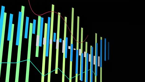 Animation-of-financial-data-processing-on-black-background