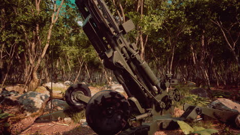 big gun cannon in the forest