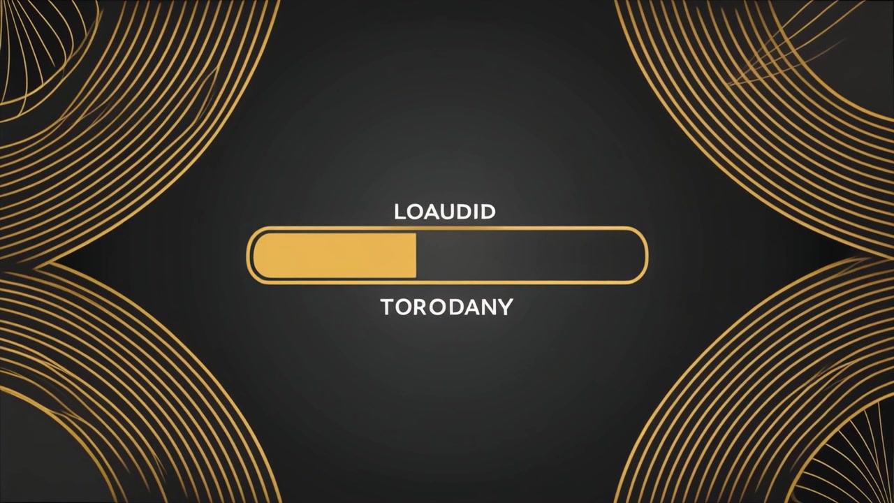 Loading Progress Bar Animation with Gold Abstract Background