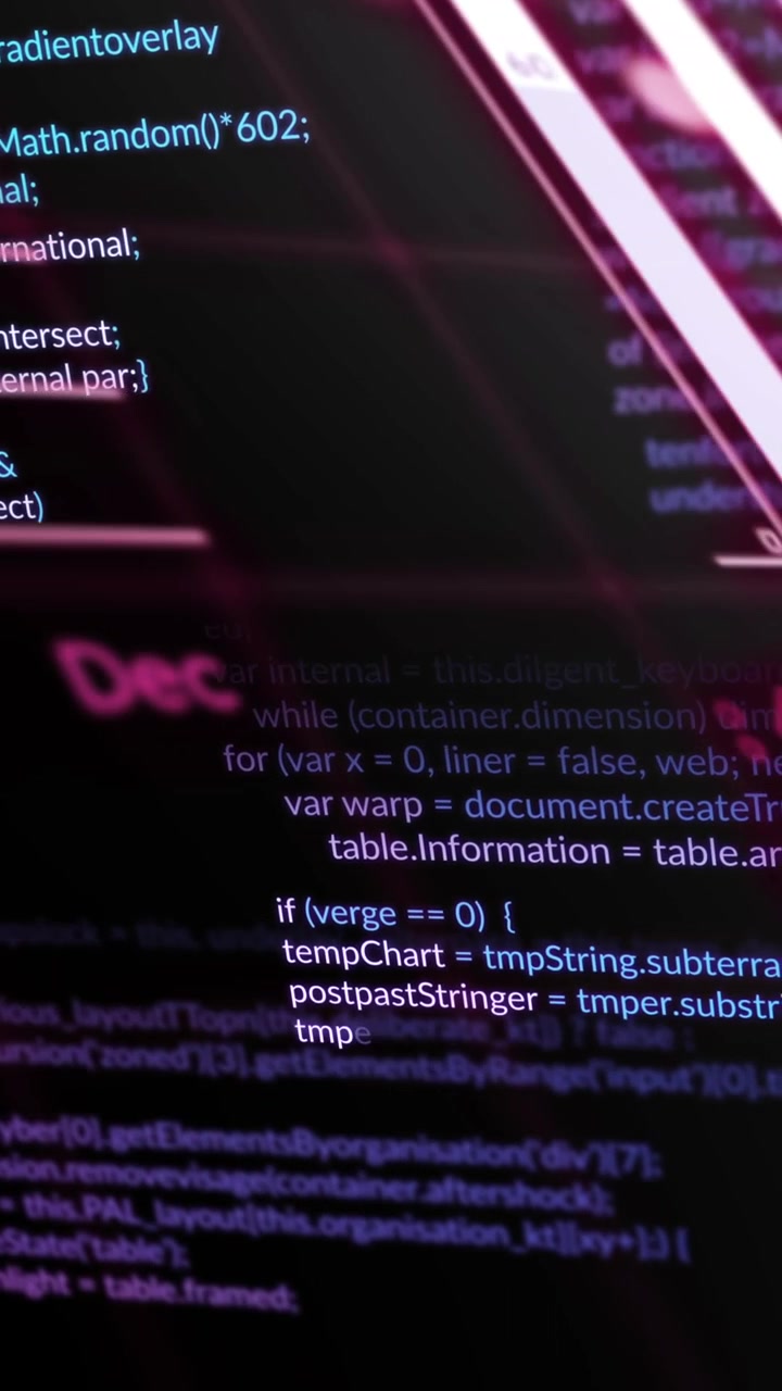 Animation of statistical data processing against black background