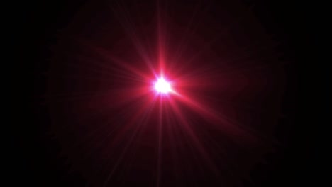 aislamiento realista del destello de la lente de luz roja sobre un fondo negro.