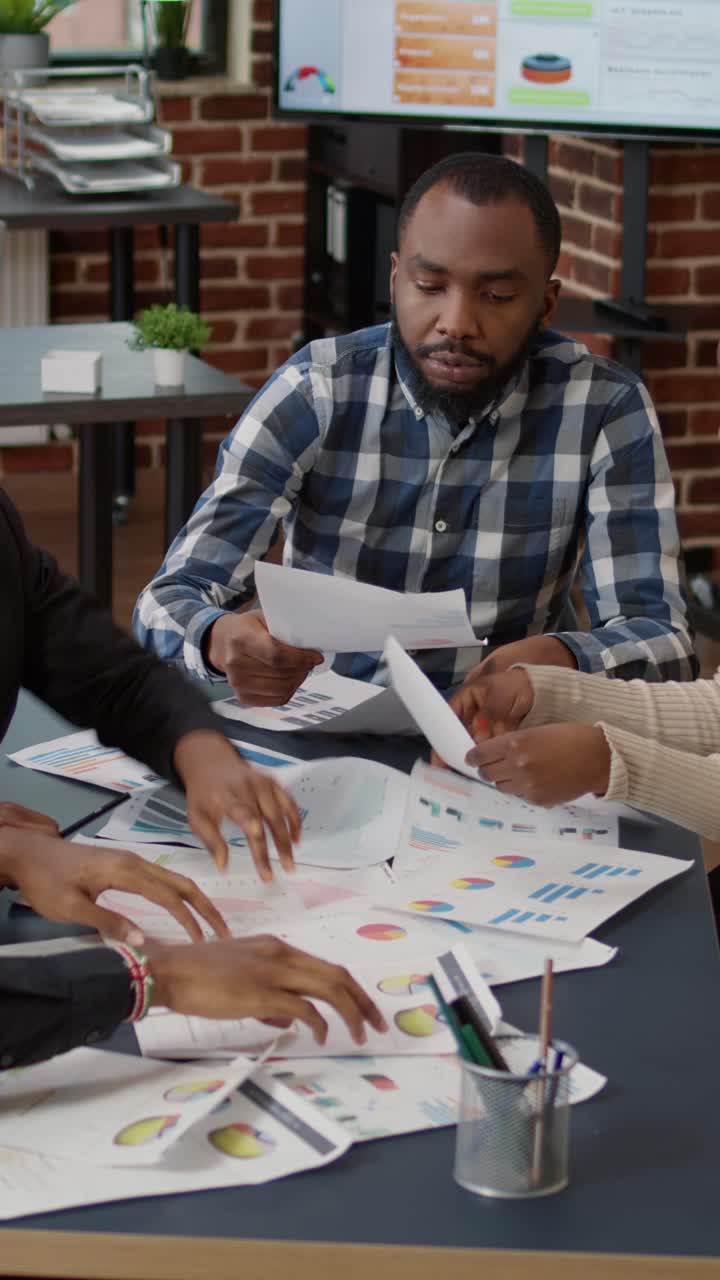 Business team working on a project in the office