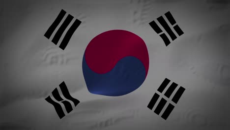 a high-quality footage of 3d korea flag fabric surface background animation