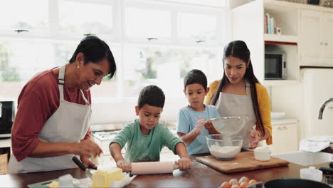 Grandma,-mother-or-children-baking-in-kitchen-as