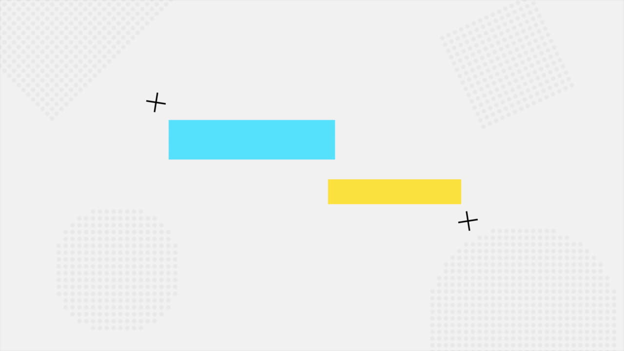 Motion geometric yellow and blue lines with crosses