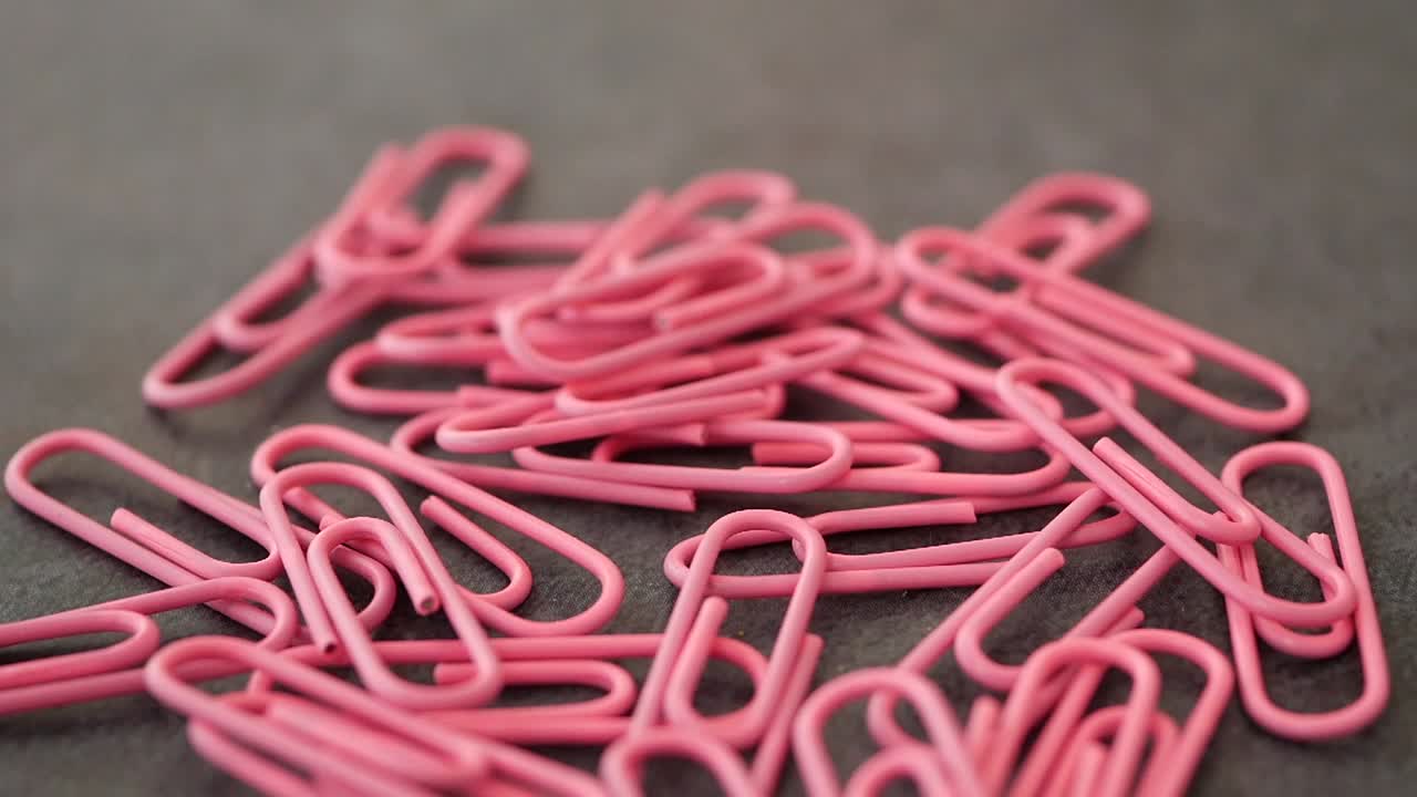 Pile of Pink Paper Clips