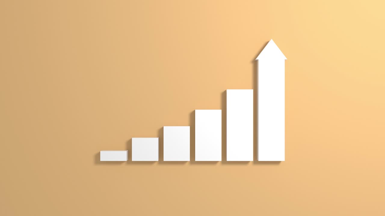 그래프 최소 성장 화살표 열 차트 성공의 개념