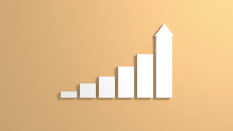 gráfico de crecimiento mínimo flechas columnas gráfico concepto de éxito