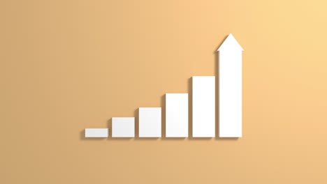 minimal graph growing arrows columns chart concept of success