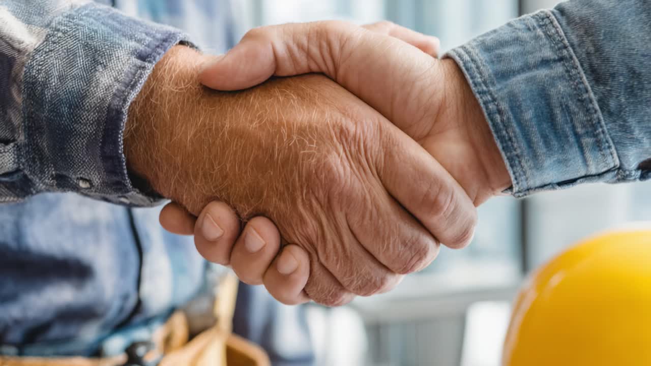 A Strong Handshake Represents Trust and Partnership: Two Individuals Connecting with a Mutual Agreement in a Professional Setting