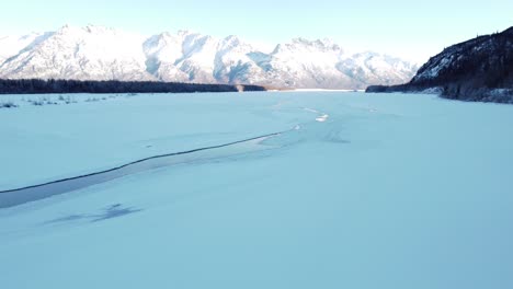 4k aerial video of the knik river