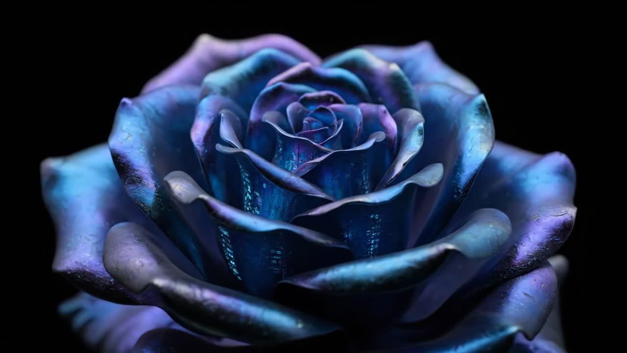 Metallic Blue Rose Close-Up