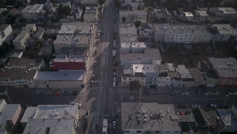 tilt up drone view of outer sunset and sutro tower san francisco