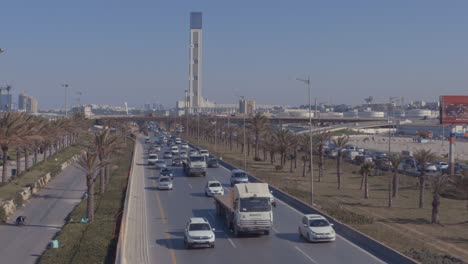 highway and a mosque.