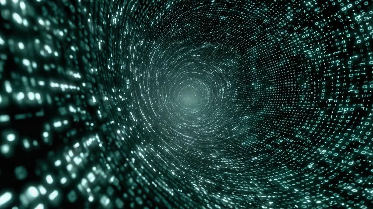 A Captivating Journey through a Dynamic Binary Tunnel: Explore the Depths of Digital Data Visualization and Experience the Flow of Information in an Infinite Loop
