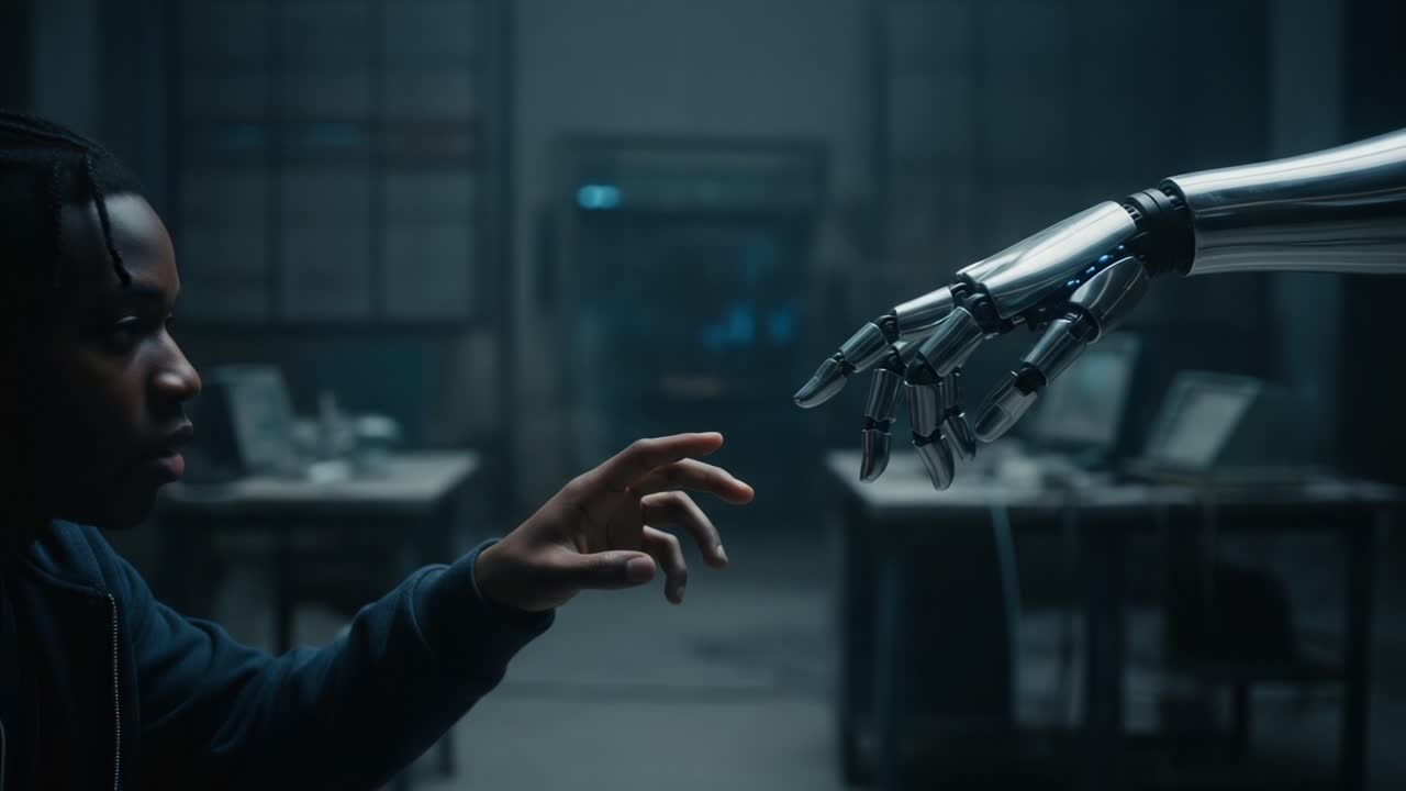 A Gesture of Connection: Exploring the Symbolic Interaction Between Human and Robot in a Modern Technological Environment