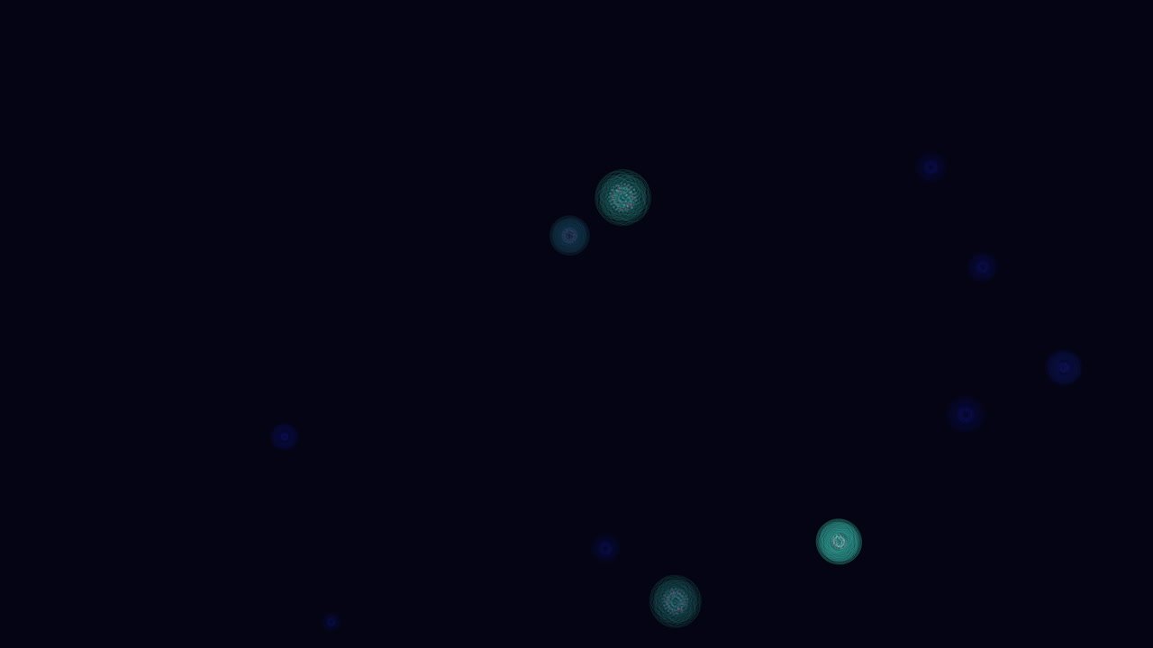 An image displaying diverse small, circular objects hovering against a dark sky backdrop, presenting variations in color and material composition