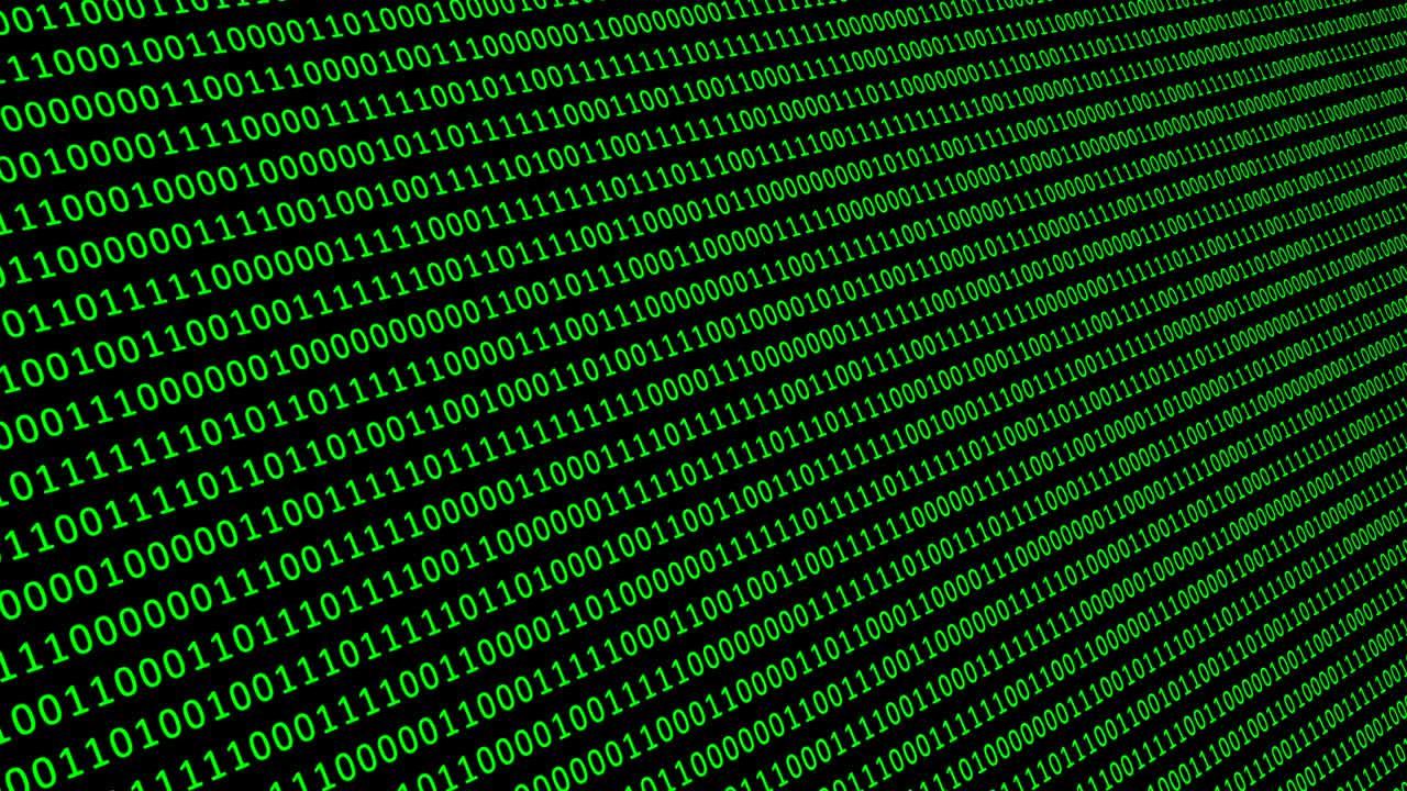 código binario animación negra y verde