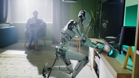 robot en una sala de estar