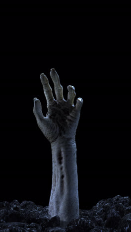 zombie hand crawling out of the ground with alpha channel