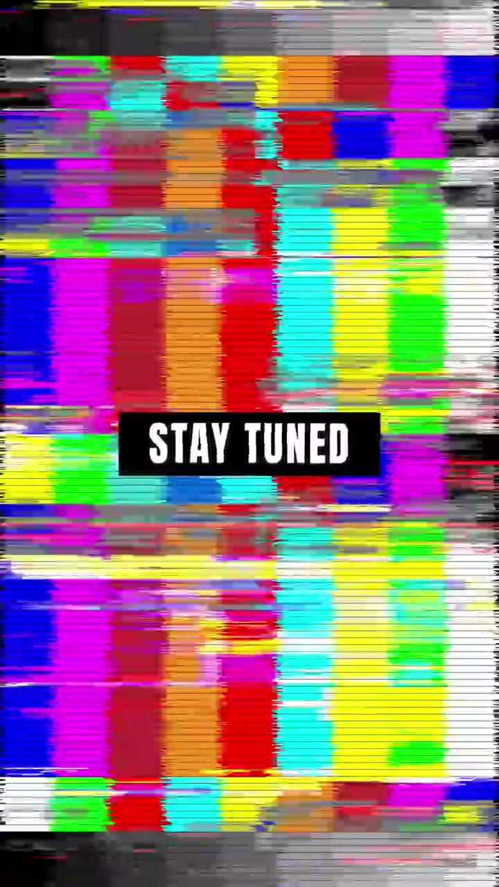 Television Test Pattern With Glitch Effect and Stay Tuned Text