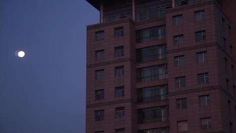 moon and building in beijing