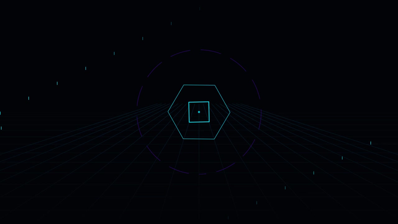 Abstract Digital Hexagon HUD Interface Animation