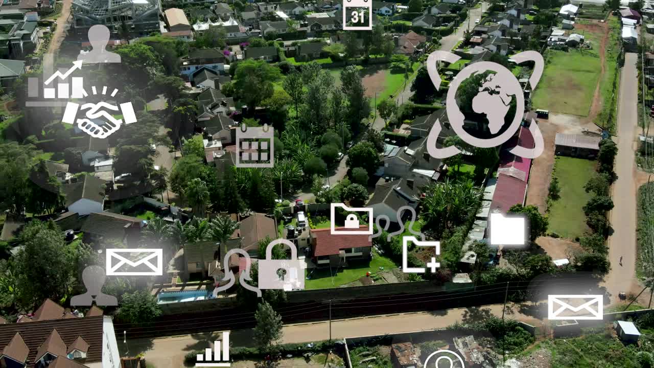 vista aérea de la favela de kibera, concepto de tecnología del barrio pobre de nairobi, kenia