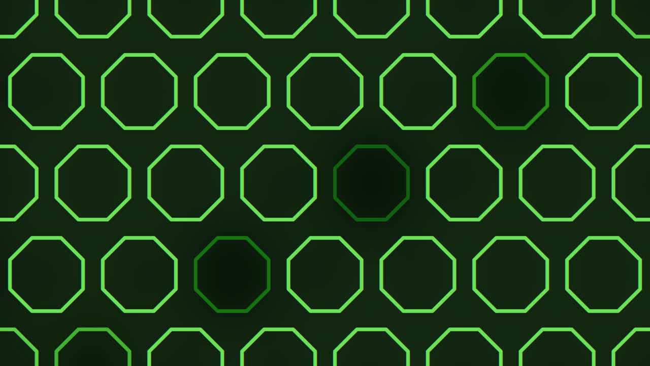 검은색 그라디엔트에 있는 무 없는 네온 녹색 육각형 패턴