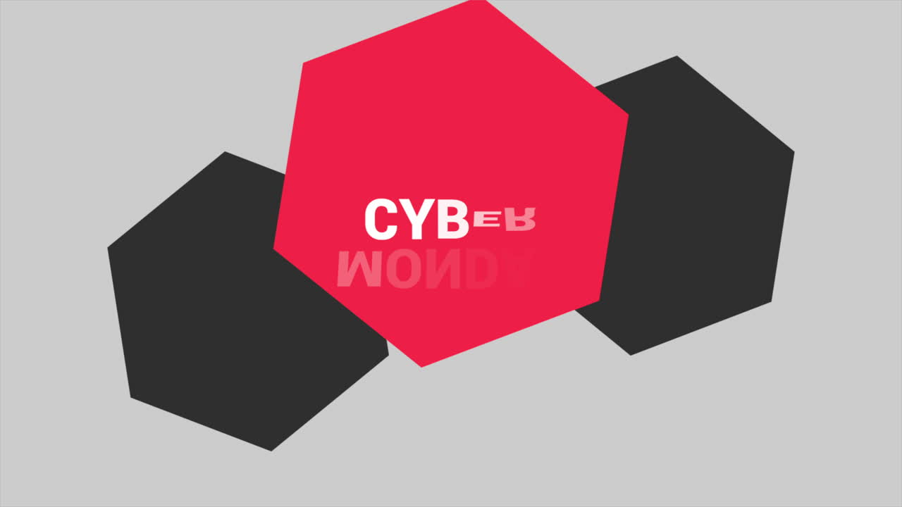 lunes cibernético y gran venta con hexágonos rojos y negros en degradado moderno blanco