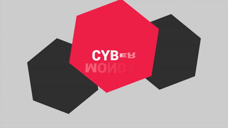 cyber monday and big sale with red and black hexagons on white modern gradient