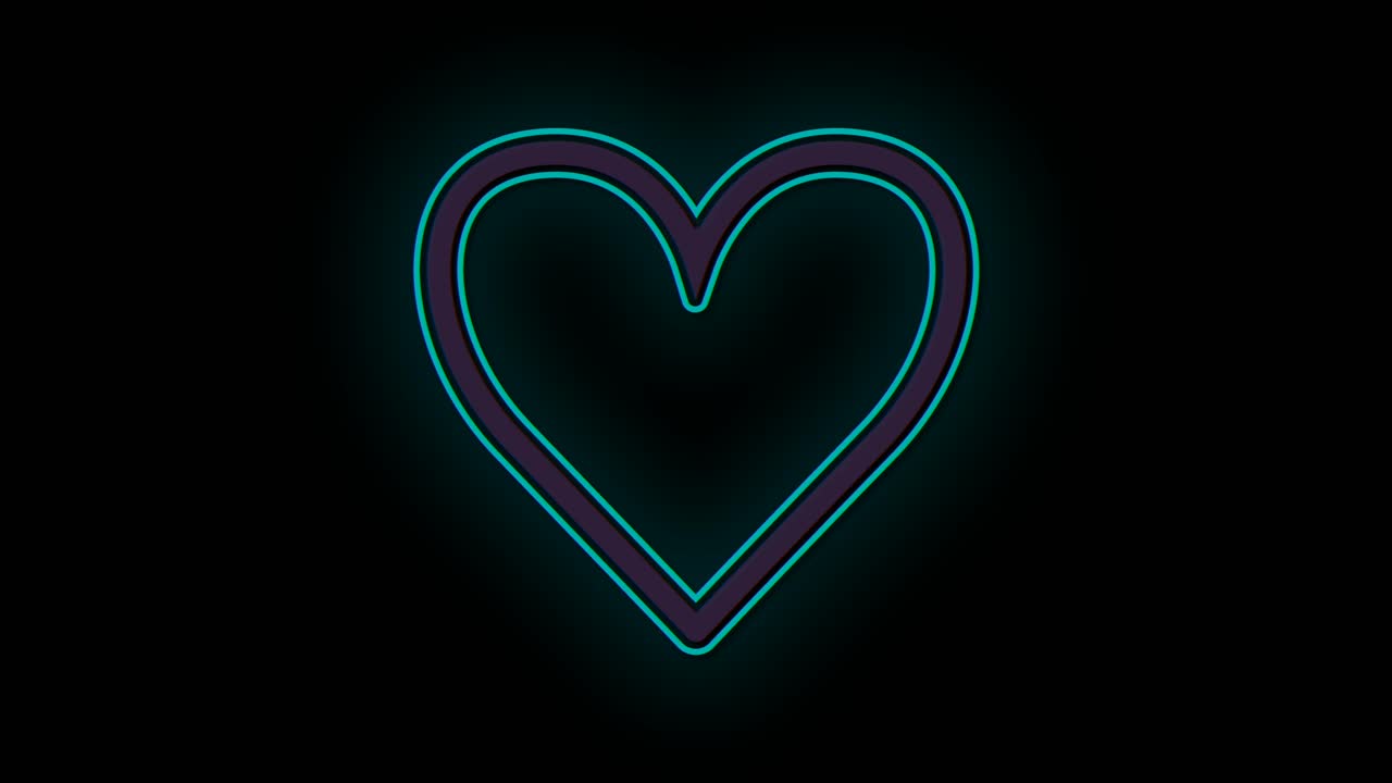 Forma di cuore blu neon