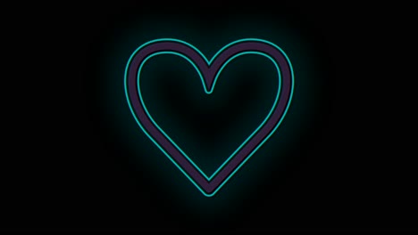 Neon-blue-heart-shape