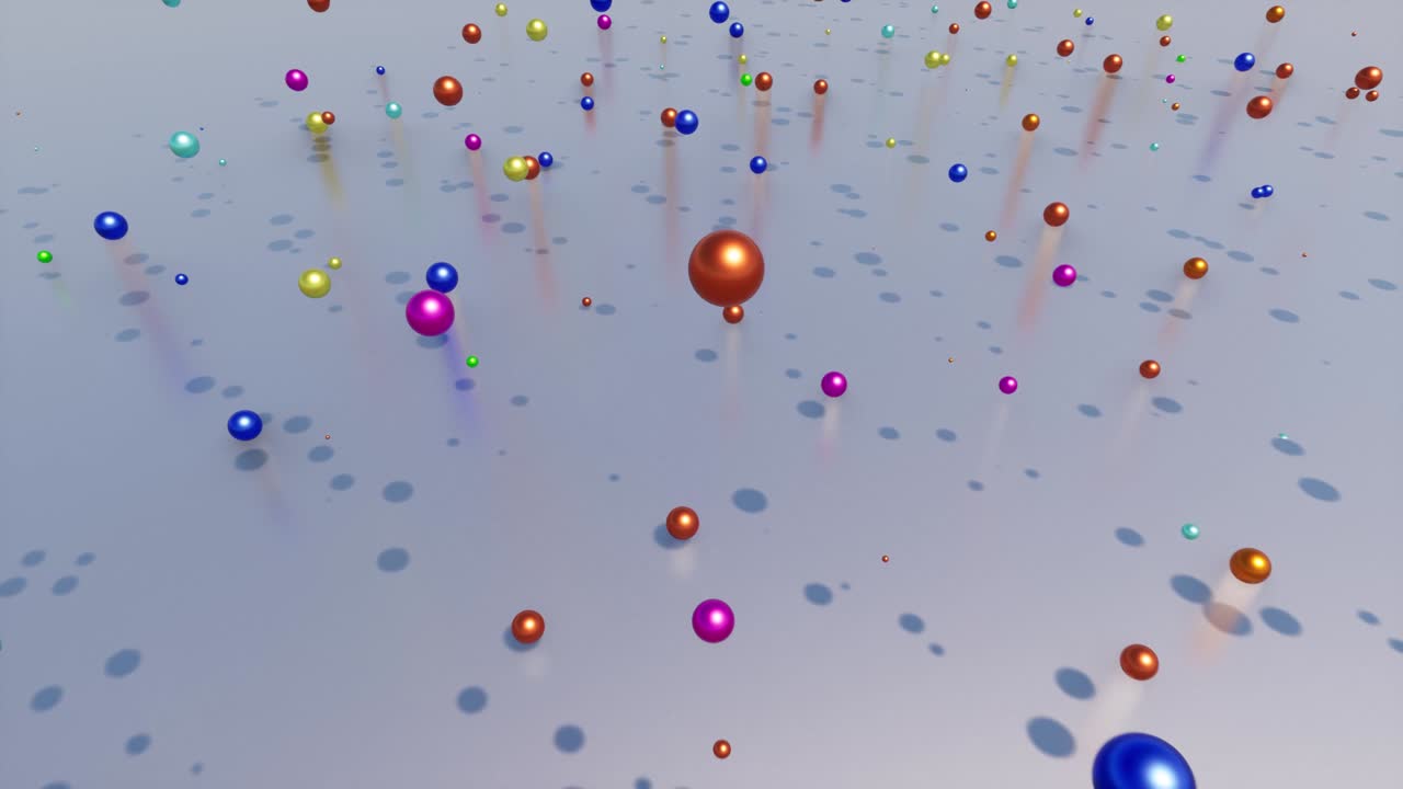 컬러 금속 공, 강철 방울, 융합 4k