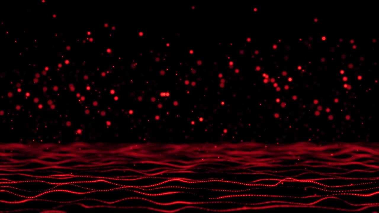 입자의 애니메이션은 계속 떨어지고 반사됩니다. 색은 빨간색입니다. 아내십시오.