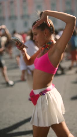 woman at pride parade