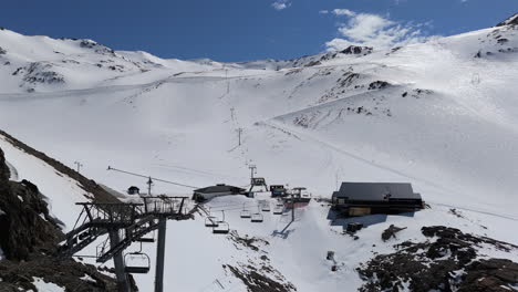 aerial view of chairlift at famous ski resort in cerro la hoya, esquel, argentina.