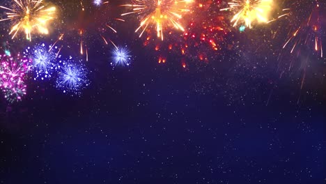 4k abstract loop seamless of real fireworks show explosion background real shining fireworks bokeh