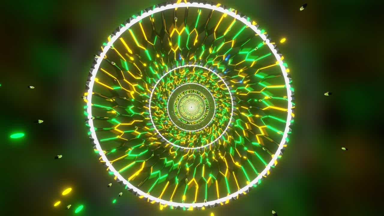 Abstract Glowing Neon Tunnel