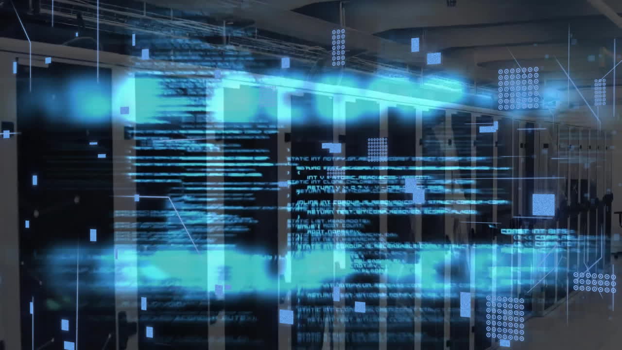 Animation of data processing over computer servers