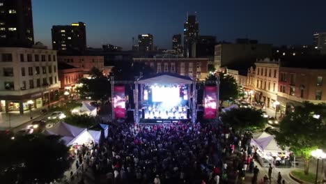 city square concert at night