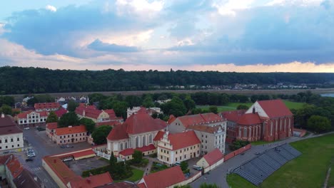 remarkable city of kaunas in south-central lithuania. aerial shot