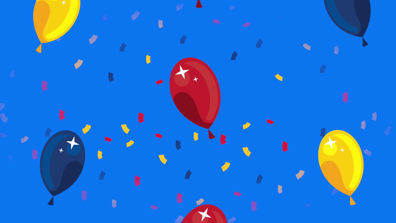 colombian celebration animation with balloons helium