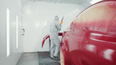 car painting in a paint booth