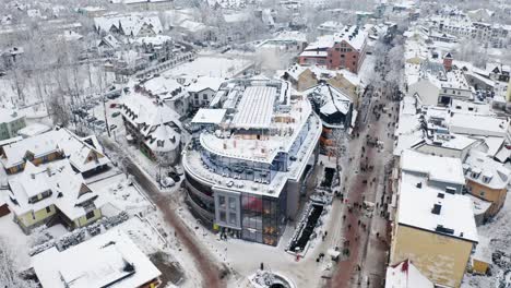 Krupowki-40-Shopping-Center-During-Winter-In-Zakopane,-Poland