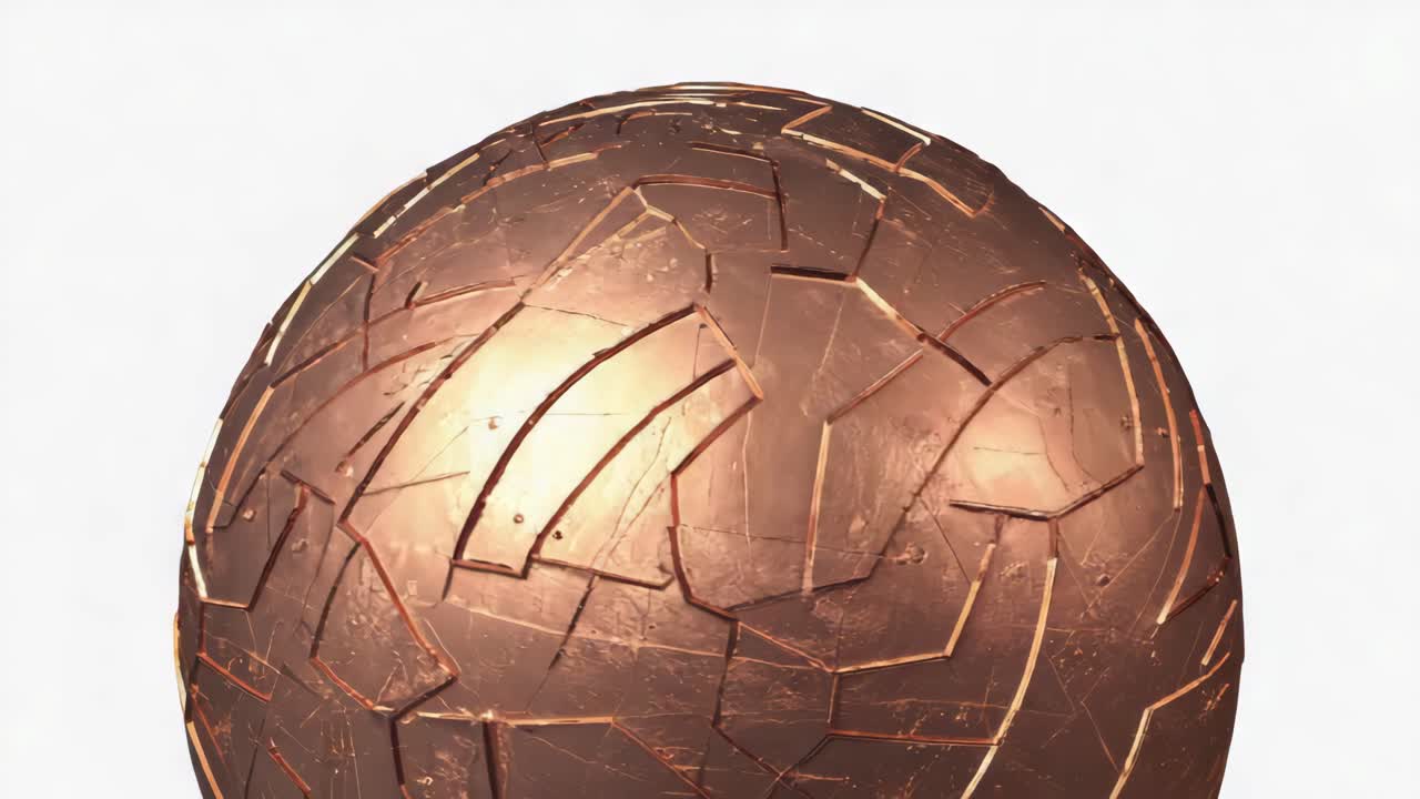 Metallic Segmented Sphere on White Background